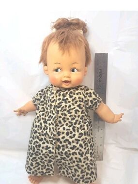 Pebbles Flintstone Doll 14" Soft Body FS-14 Ideal 1963 Hanna Barbera-Vintage